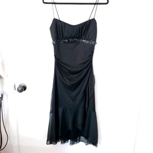 Ruby Rox Black Large Dress with Rhinestone Flowers